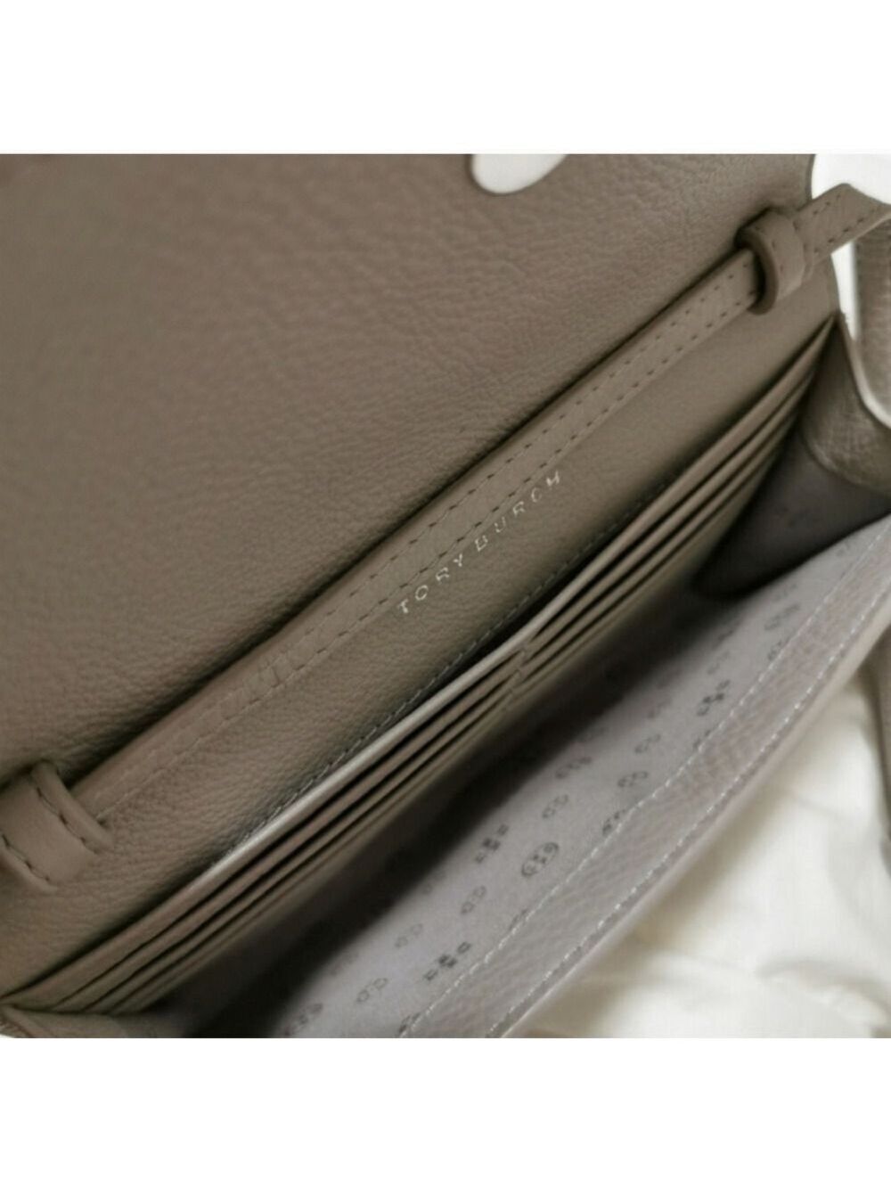 Tory Burch Dove Gray Wallet On Chain Shoulder bag Clutch - Picture 14 of 16